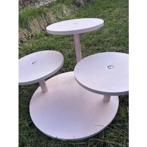 Fa torta állvány - babarózsaszín