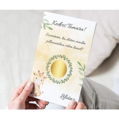 Keresztszülő felkérő sorsjegy - Zsiráf