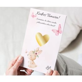 Keresztszülő felkérő sorsjegy - Baba nyuszi