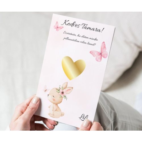 Keresztszülő felkérő sorsjegy - Baba nyuszi