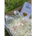 Keresztszülő felkérő szett - boros pohárral, kaparós sorsjeggyel