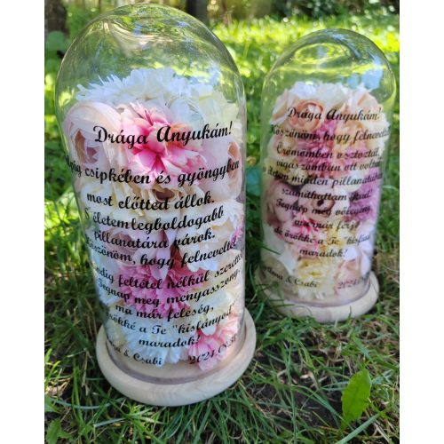 Szülőköszöntő üvegbúra