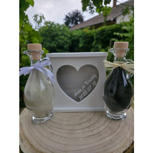 Szív homokceremónia szett - homokkal