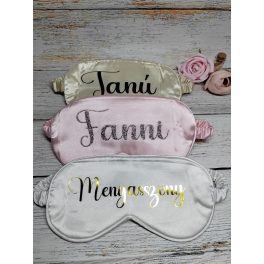 Selyem alvómaszk - egyedi felirattal