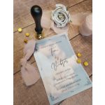 Pausz papíros meghívó - egyedi fényképpel 