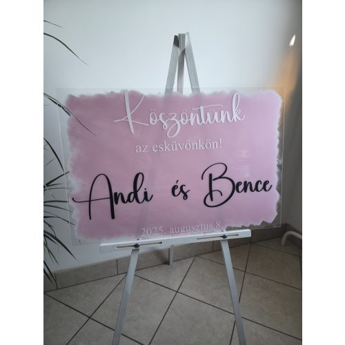 Plexi üdvözlő tábla 